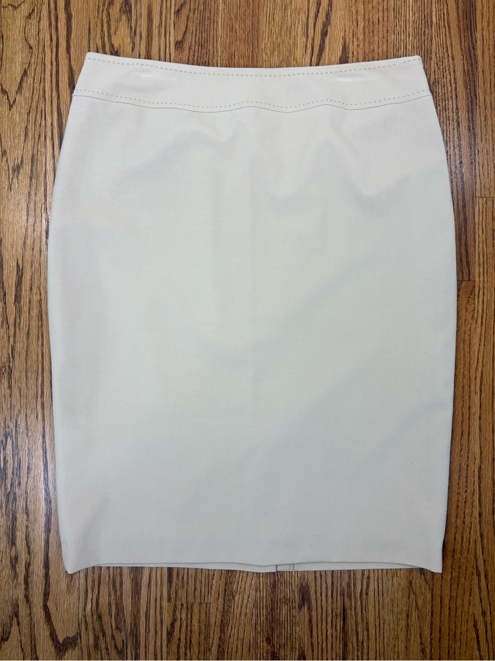 Khaki Cream Pencil Skirt - Sleek Office Staple (25)